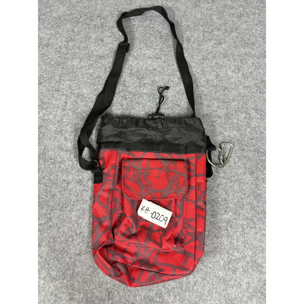 Yaarp Abstract Print Crossbody Utility Pouch One Size Red Black Insulated Bag